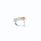 Multicolor-Tone Amber Hoop Earrings