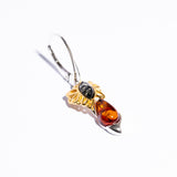 Infinity Classic and Modern Flower Amber Dangling with Gold Plated Earrings
