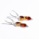 Infinity Classic and Modern Flower Amber Dangling with Gold Plated Earrings