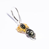 Infinity Classic and Modern Flower Amber Dangling with Gold Plated Earrings