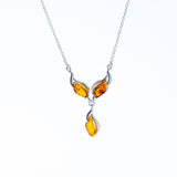 Elegant Leaf Amber Necklace