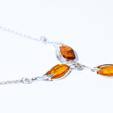 Elegant Leaf Amber Necklace