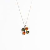 Two-Tone Amber Clover Pendant Necklace