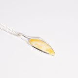 Minimalist Amber Drop Pendant Necklace