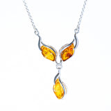 Elegant Leaf Amber Necklace