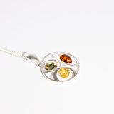 Multicolor-Tone Harmony Amber Pendant Necklace