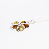 Multicolor Amber Flower Pendant Necklace