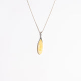 Elegant Oval Amber Pendant Necklace