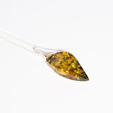 Minimalist Amber Drop Pendant Necklace