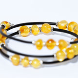 Handmade Layered Amber Bead Wrap Bracelet