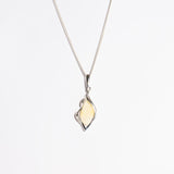 Radiant Curve Amber Pendant Necklace