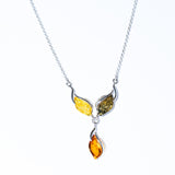 Elegant Leaf Amber Necklace