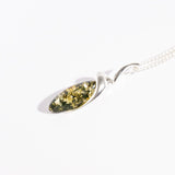 Sleek Amber Twist Pendant Necklace