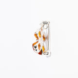 Golden Amber Clover Brooch