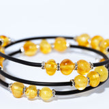 Handmade Layered Amber Bead Wrap Bracelet