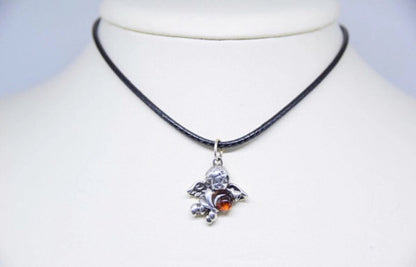 Angel Baltic Amber Pendant Necklace