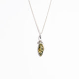 Sleek Amber Twist Pendant Necklace