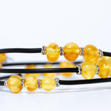 Handmade Layered Amber Bead Wrap Bracelet