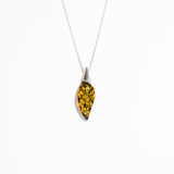 Minimalist Amber Drop Pendant Necklace