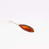 Elegant Oval Amber Pendant Necklace