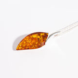 Minimalist Amber Drop Pendant Necklace