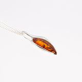 Minimalist Amber Drop Pendant Necklace