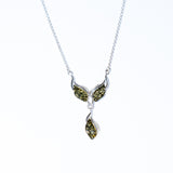 Elegant Leaf Amber Necklace