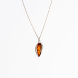 Minimalist Amber Drop Pendant Necklace