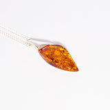 Minimalist Amber Drop Pendant Necklace