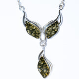 Elegant Leaf Amber Necklace