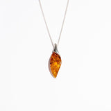 Minimalist Amber Drop Pendant Necklace