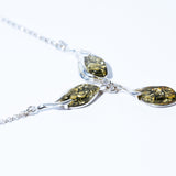 Elegant Leaf Amber Necklace