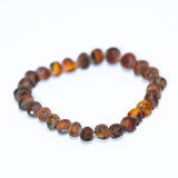 Earthy Amber Bead Kids Bracelet