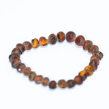 Earthy Amber Bead Kids Bracelet