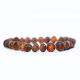 Earthy Amber Bead Kids Bracelet