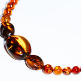 Cognac Amber Bead Necklace