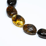 Oval Amber Bead Necklace