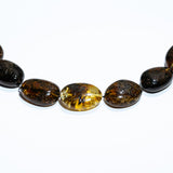 Oval Amber Bead Necklace