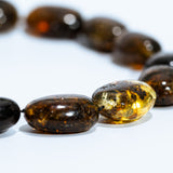 Oval Amber Bead Necklace