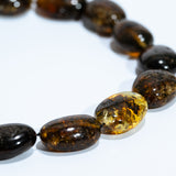 Oval Amber Bead Necklace