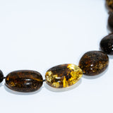 Oval Amber Bead Necklace