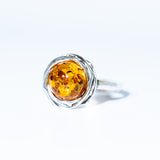 Classic Vintage Amber Stone Ring