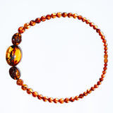 Cognac Amber Bead Necklace