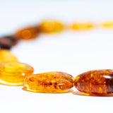 Oval Amber Bead Necklace