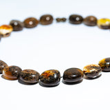 Oval Amber Bead Necklace