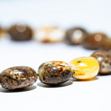 Oval Amber Bead Necklace