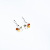 Infinity Flower Amber Dangling Earrings