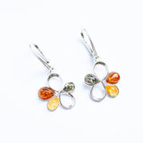 Infinity Flower Amber Dangling Earrings