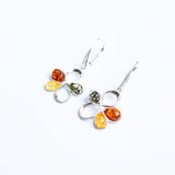 Infinity Flower Amber Dangling Earrings