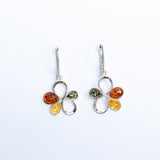 Infinity Flower Amber Dangling Earrings